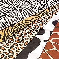 Hygloss Products HYG8809 Animal Print Tissue Paper - Zebra, Tiger, Cheetah, Cowhide, Giraffe - by, 20inx30in