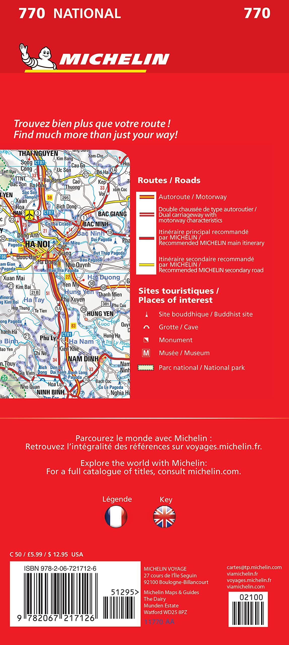 Michelin Vietnam Laos Cambodia Map 770: Road and Tourist Map