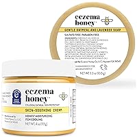 ECZEMA HONEY Original Skin-Soothing Cream & Oatmeal & Lavender Soap - Bundle for Sensitive Dry & Skin - Cruelty Free