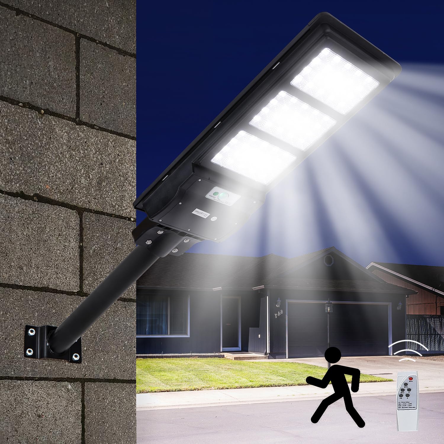 Mua Vikrami 600W Solar Street Lights Outdoor Waterproof 60000LM, Dusk to  Dawn, with Motion Sensor and Remote Control, Suitable for courtyards,  Gardens, Streets, Garage, etc. Wall or Pole Mount trên Amazon Mỹ