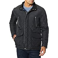 Cole Haan mens Quilted Jacket With Wool Yoke