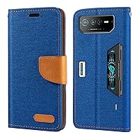 Asus ROG Phone 6 Pro Case, Oxford Leather Wallet Case with Soft TPU Back Cover Magnet Flip Case Shantime Asus ROG Phone 6 Pro (6.78”) Blue