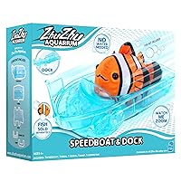 Zhu Zhu Pets | Zhu Zhu Aquarium Speedboat and Dock Playset | Electronic Pets | Ages 4+, Blue