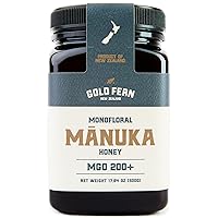 Raw New Zealand Manuka Honey | Certified Monofloral MGO 200+ | Pure, Genuine, Premium Grade, Unpasteurized Superfood, Traceable from Hive to Hand 17.64 OZ.