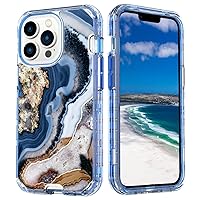 Karia 3 in 1 for iPhone 15 Pro Max Case, Shockproof Tough Pocket-Friendly with Port Protection Marble Pattern Back Cover for iPhone 15 Pro Max (03, for iPhone 15 Pro Max)