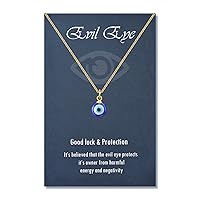 PPJew Evil Eye Necklace Chain Blue Eyes Amulet Pendant Necklace Ojo Turco Kabbalah Protection Adjustable Delicate Jewelry Gift for Women Girls（Silver/Gold）