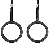 ProsourceFit Wooden Gymnastics Rings with Straps for Total Body Conditioning at Home