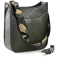 HKCLUF Crossbody Bag for Women Vegan Leather Hobo Handbags Guitar Strap Purse Shoulder Bucket Bag with 2PCS Adjustable Straps