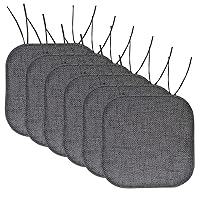 Sweet Home Collection Chair Cushion Memory Foam Pads with Ties Honeycomb Pattern Slip Non Skid Rubber Back Rounded Square 16