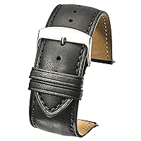 ALPINE Genuine leather watch band (fits wrist sizes 6-7 1/2 inch)- black, brown - 26mm, 28mm, 30mm