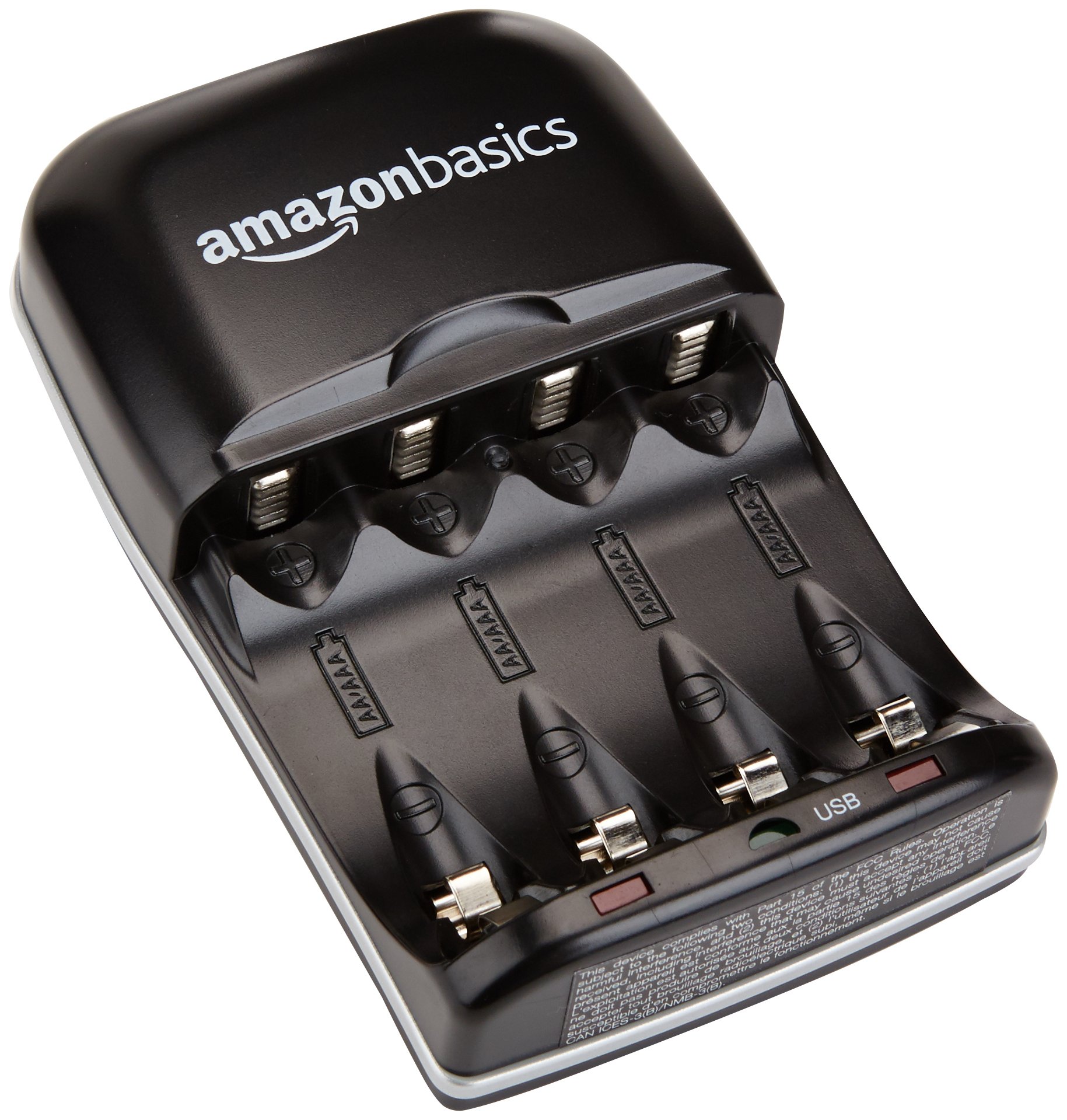 Amazon Basics Battery Charger for AA & AAA Nickel-Metal Hydride batteries (Ni-MH) With USB Port