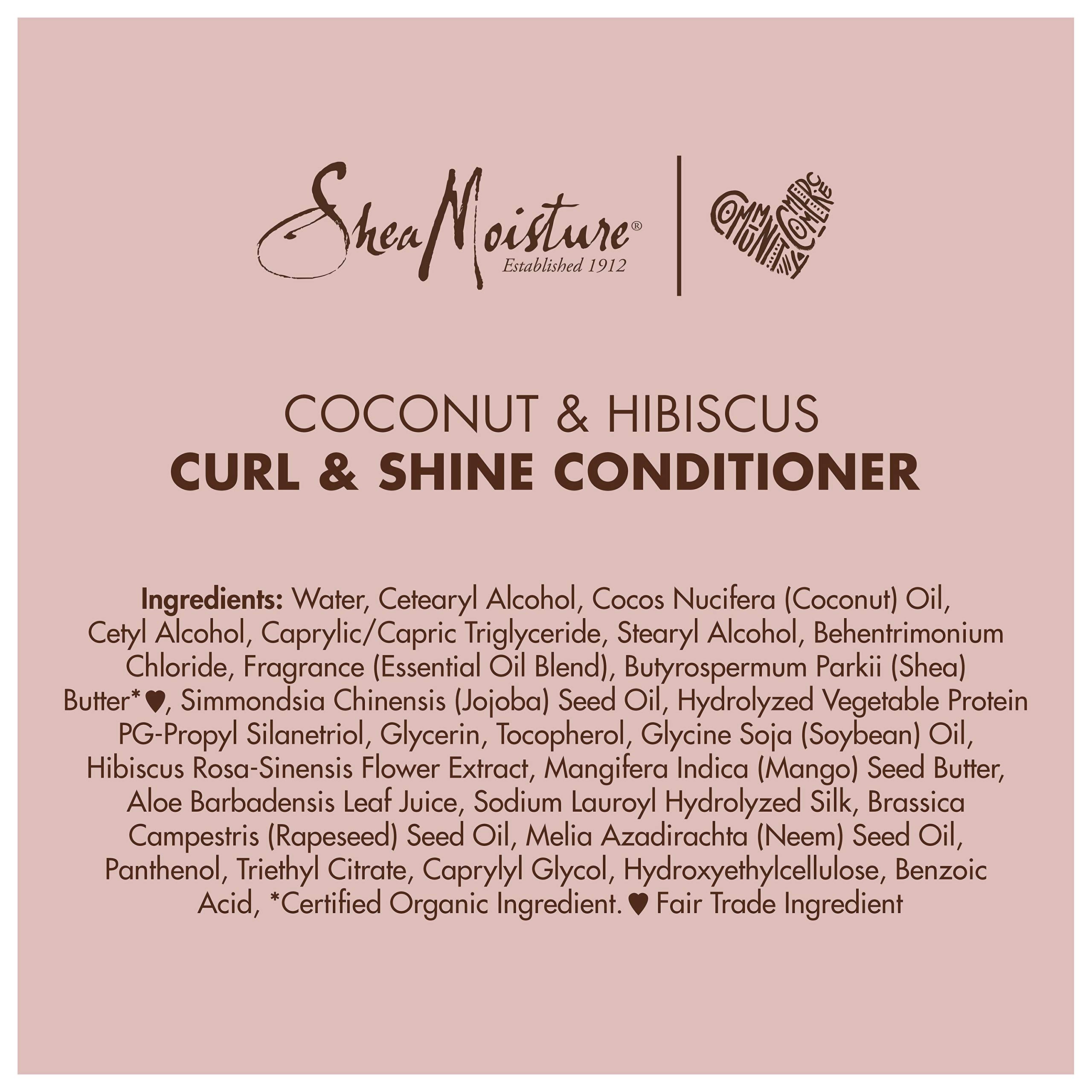 SheaMoisture Conditioner Curl and Shine Silicone Free for Curly Hair Coconut Hibiscus Moisturize & Define 13oz.