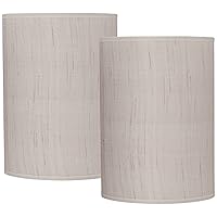 Set of 2 Cylinder Lamp Shades Ivory White Small 8