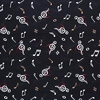 Mook Fabrics Cotton Music in The Air, Black 15 Yard Bolt