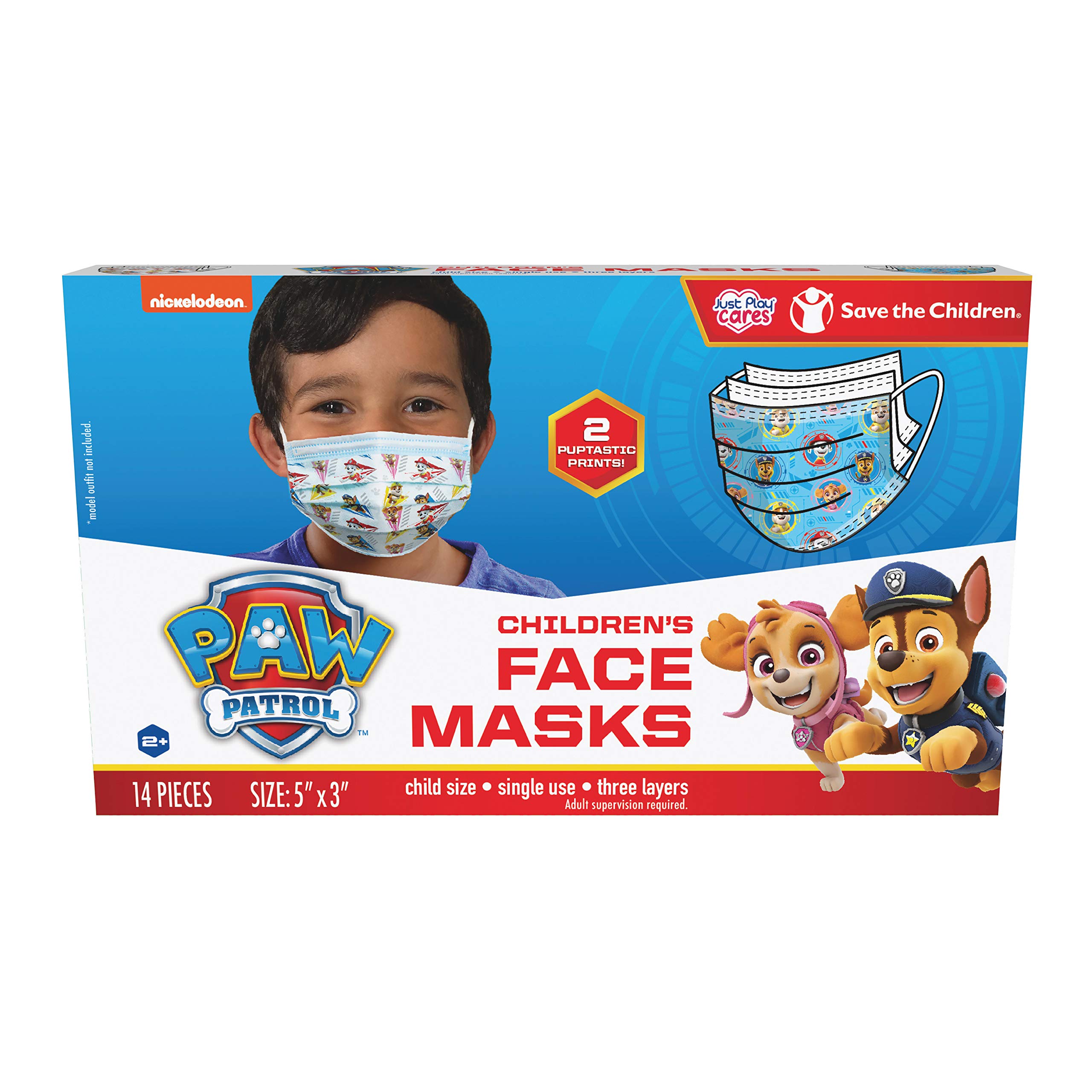 Masks Children’s Single Use Face, Paw Patrol, 14 Count, Small, Ages 2-7, by Just Play