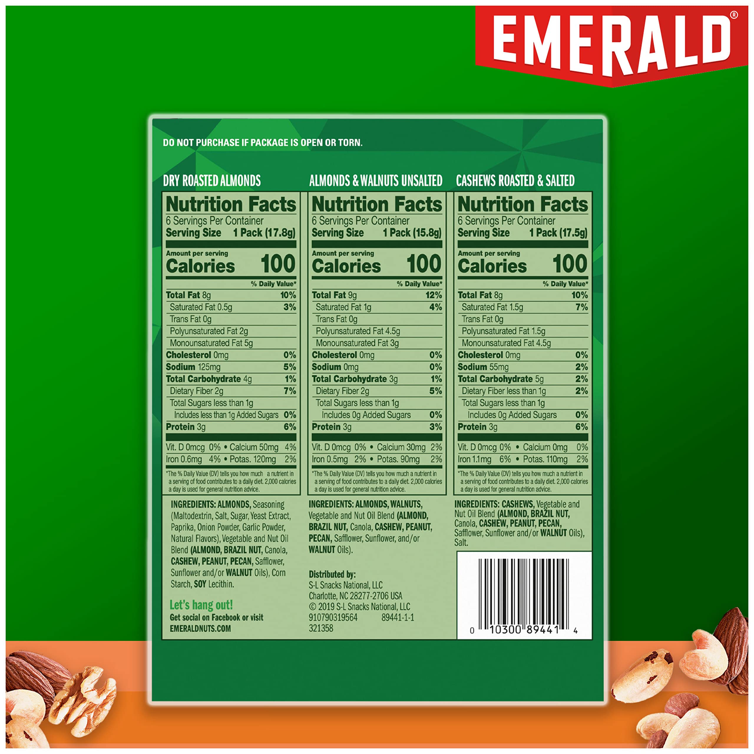 Emerald Nuts, 100 Calorie Variety Pack, 18 Count