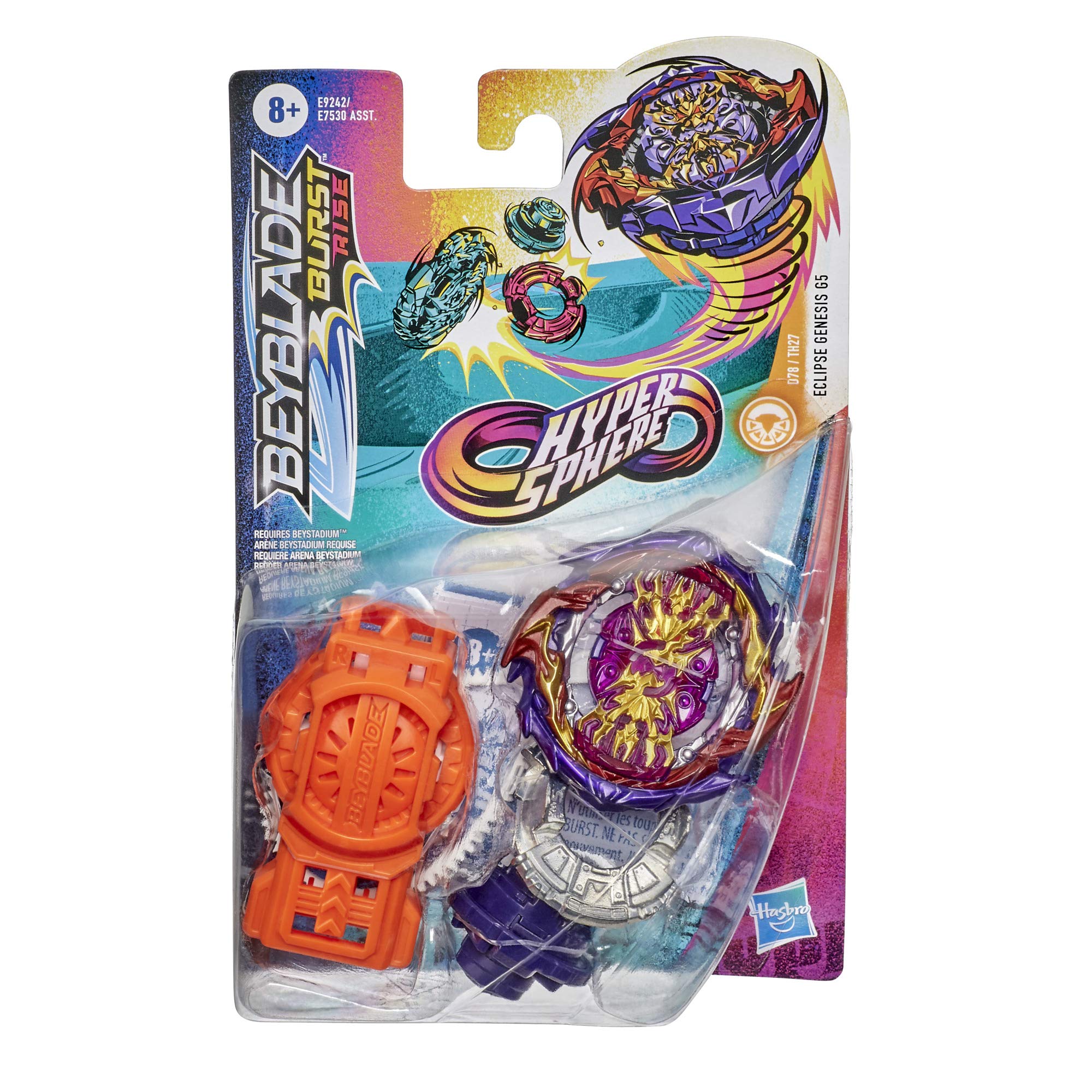 BEYBLADE Burst Rise Hypersphere Eclipse Genesis G5 Starter Pack -- Stamina Type Battling Game Top and Launcher, Toys Ages 8 and Up