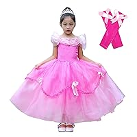 Dressy Daisy Toddler Little Girls Princess Dress Up with Arm Mitts Halloween Costumes Birthday Party Tulle Outfit