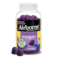 Elderberry + Zinc & Vitamin C Gummies For Adults, Immune Support Vitamin D & Zinc Gummies with Powerful Antioxidant Vitamins C D & E - 130 Gummies, Elderberry Flavor
