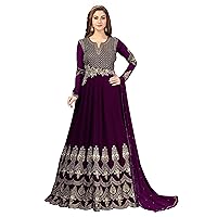 Nivah Fashion Women's Georgette Embroidery Anarkali Suit Set Stitched
