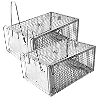SZHLUX 2-Pack Humane Rat Trap, Mouse Traps Work for Indoor and Outdoor,Small Rodent Animal-Mice Vole Chipmunk Hamsters Live Cage,Catch and Release(SZ-SL3616D2S)