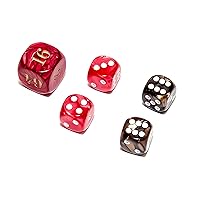 Bello Games Deluxe Marbleized Dice Sets-Brown/Red 5/8