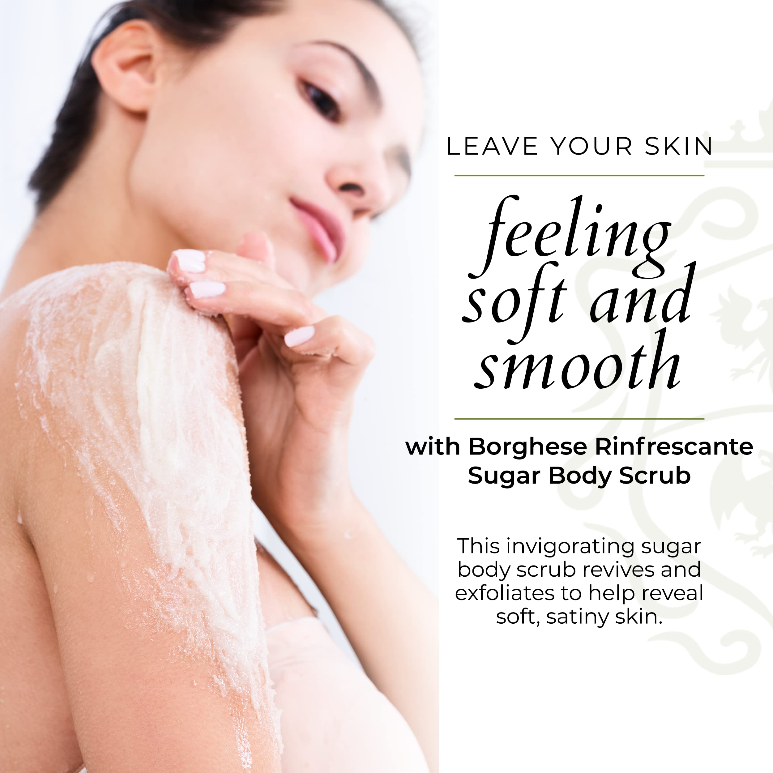 Borghese Rinfrescante Sugar Body Polish -Body Exfoliator & Sugar Scrub for Skin Care- 8.0 Fl Oz