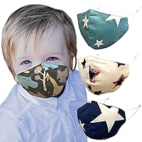 3 PACK Stylish Breathable Comfortable Face Mask with Nose Wire, Filter Pocket, and Ear Adjust