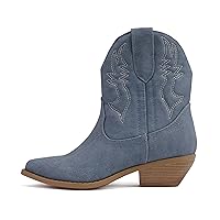 Soda Women Cowgirl Cowboy Western Stitched Ankle Boots Pointed Toe Short Booties Rigging-S