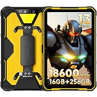 Ulefone Armor Pad 2 11 inch 2K FHD+ Screen Rugged Tablet, 18600mAh, Camping Light, Octa Core 16GB + 256GB Android 13, 48MP Rear Camera, 4G Dual SIM IP68 Waterproof Android Tablet GPS NFC-Yellow