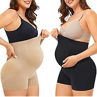 2 Packs Women's Maternity Shapewear Seamless Pregnancy Underwear Belly Support Over Bump for Dresses Baby Shower