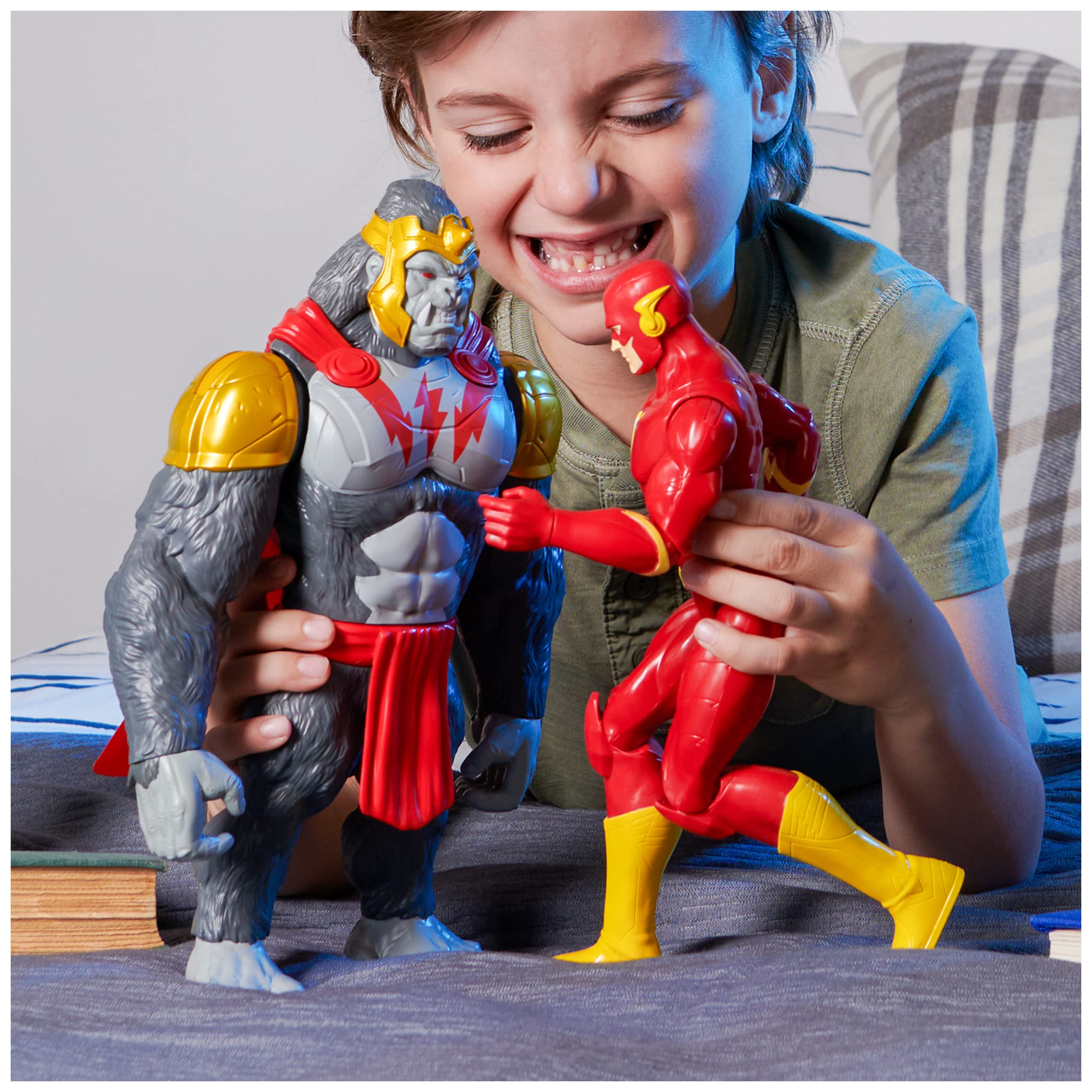 DC Comics, Batman vs. Gorilla Grodd 4-Pack, 30-cm Action Figures (Batman, The Flash, Gorilla Grodd, King Shark), Kids’ Toys for Boys and Girls Aged 3 and Up