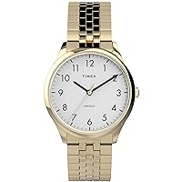Timex Women's Modern Easy Reader 32mm Watch – Gold-Tone Case White Dial with Expansion Band