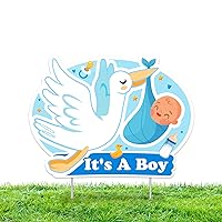 IT’S A BOY Blue Yard Signs with Stakes –Boy Special Delivery - It’s A Boy Stork Baby Shower Yard Sign Lawn Decorations - Party Yardy Sign-Welcome Home Baby Lawn Sign- Gender Reveal Baby Shower