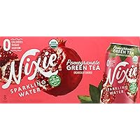 Nixie Sparkling Water Organic Pomegranate Green Tea Sparkling Water, 12 FZ