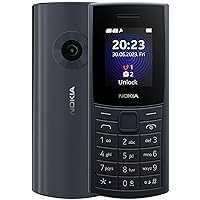 Nokia 110 4G Feature Phone with 4G, Camera, Bluetooth, FM radio, MP3 player, MicroSD, Long-Lasting Battery, and Pre-loaded Games, Dual Sim - Blue