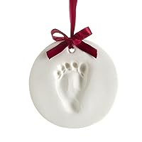 earhead Babyprints Christmas Ornament, Baby's First Christmas Holiday Keepsake, Newborn Handprint or Footprint Clay Kit, Easy No-Bake DIY Clay Impression, Gender-Neutral Christmas Baby Gift