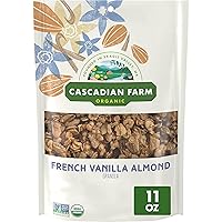 Cascadian Farm Organic Granola, French Vanilla Almond Cereal, Resealable Pouch, 11 oz