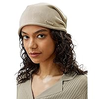 LilySilk Silk Knitted Slouchy Beanie Breathable Curly Hair Thin Women Men Stretch Skull Cap Slap Soft Comfortable