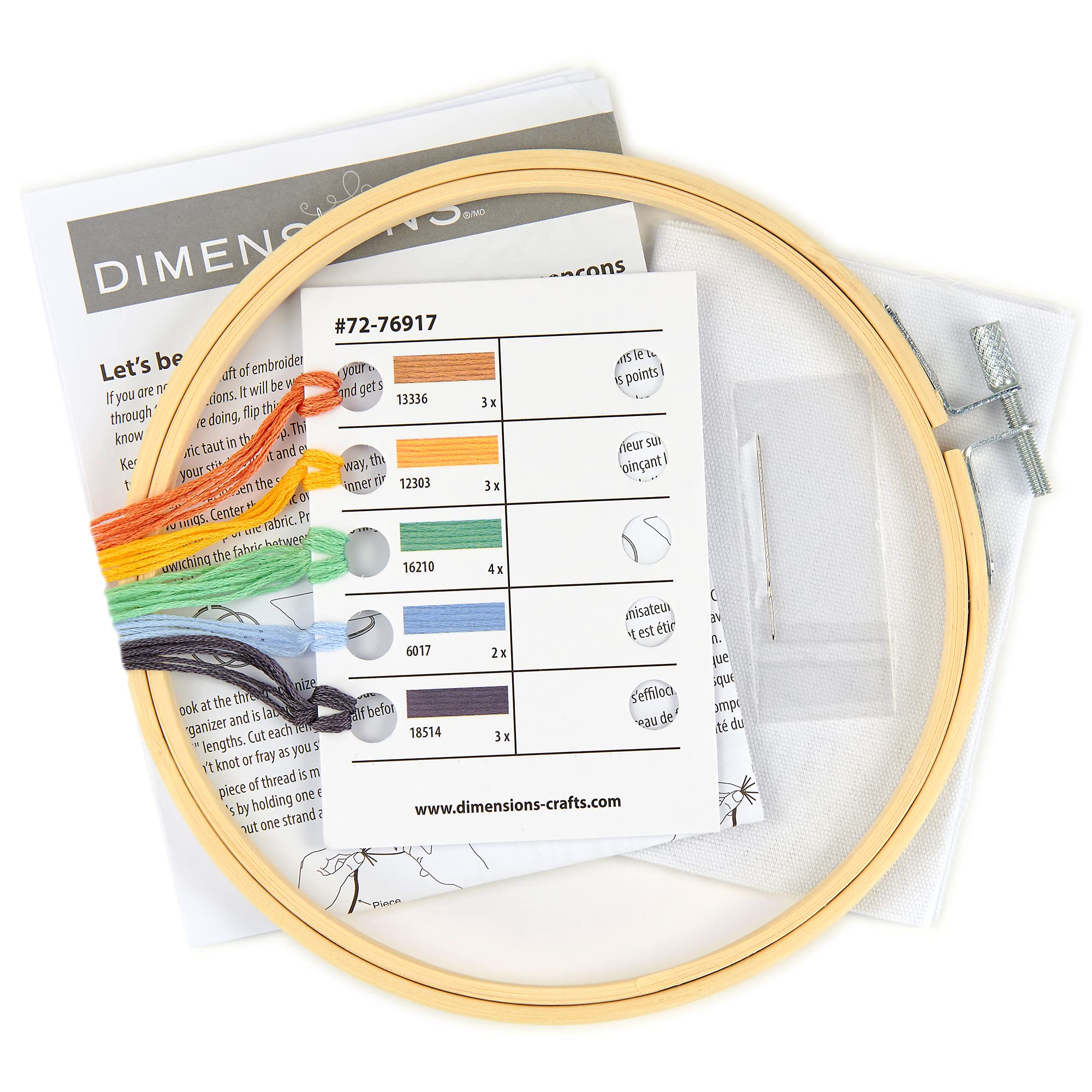 Dimensions 72-76917 Mod Rainbow Embroidery Needlepoint Kit for Beginners, 6
