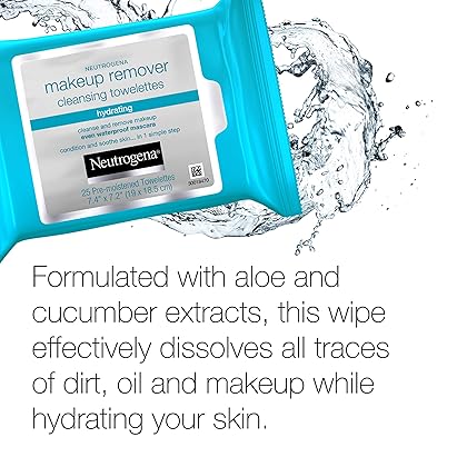 Neutrogena Hydrating Makeup Remover Face Wipes, Pre-Moistening Facial Cleansing Towelettes to Condition Skin & Remove Dirt, Oil, Makeup & Waterproof Mascara, Alcohol-Free, Value Pack 25 ct