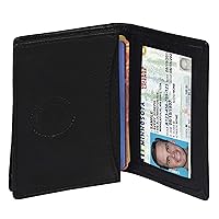 LB LEATHERBOSS New 100% Leather Bi-fold Credit Card Holder Black #70