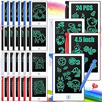 24 Pieces LCD Writing Tablet Electronic Doodle Board 4.5 Inch Drawing Tablet Erasable Doodle Pad Reusable Learning Toy Gift Preschool Art Toys for Girls Boys Birthday Favor(White Frame)