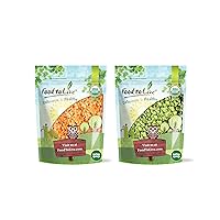 Food to Live Organic Split Legumes Bundle - Organic Red Split Lentils, 1 Pound and Organic Green Split Peas, 1 Pound - Non-GMO, Kosher, Raw, Vegan