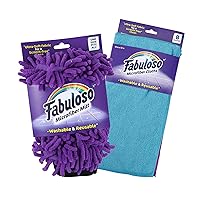 Fabuloso Ultimate Cleaning Bundle: 8-Pack Rainbow Microfiber Cloths and One Purple Cleaning Mitt - Lint-Free, Scratch-Free Cleaning for Surfaces and Furniture