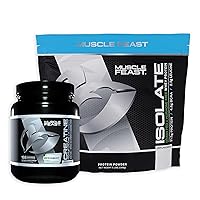 Muscle Feast Creatine + Isolate Big Bundle Unflavored: 1 Creatine Powder (Unflavored, 2lb) + 1 Whey Protein Isolate (Unflavored, 5lb) | Premium Supplements, Vegetarian, Gluten Free
