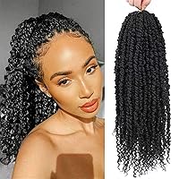 Passion Twist Hair - 8 Packs 18 Inch Passion Twist Crochet Hair For Women, Crochet Pretwisted Curly Hair Passion Twists Synthetic Braiding Hair Extensions (18 Inch 8 Packs, 2)