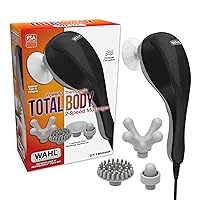 Wahl Total Body Corded Light Vibrating Rotary Massager, Relieves Pain & Fatigue in The Neck, Back, and Legs with 4 Attachment Heads and 2 Massaging Speeds for Increased Circulation – Model 4259