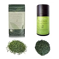 Gyokuro and Gokuzyo Aracha Sencha Tea Set from Japanese Green Tea Co – Premium 2-Piece Japanese Green Tea Assortment – Single Origin Loose-leaf Japanese Tea