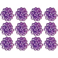 The Gift Wrap Company Decorative Confetti Gift Bows, Medium, Lavender, pack of 12